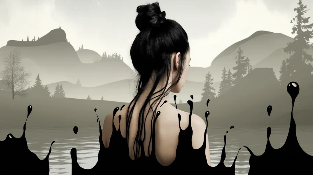 Hair Like Flowing Black Ink