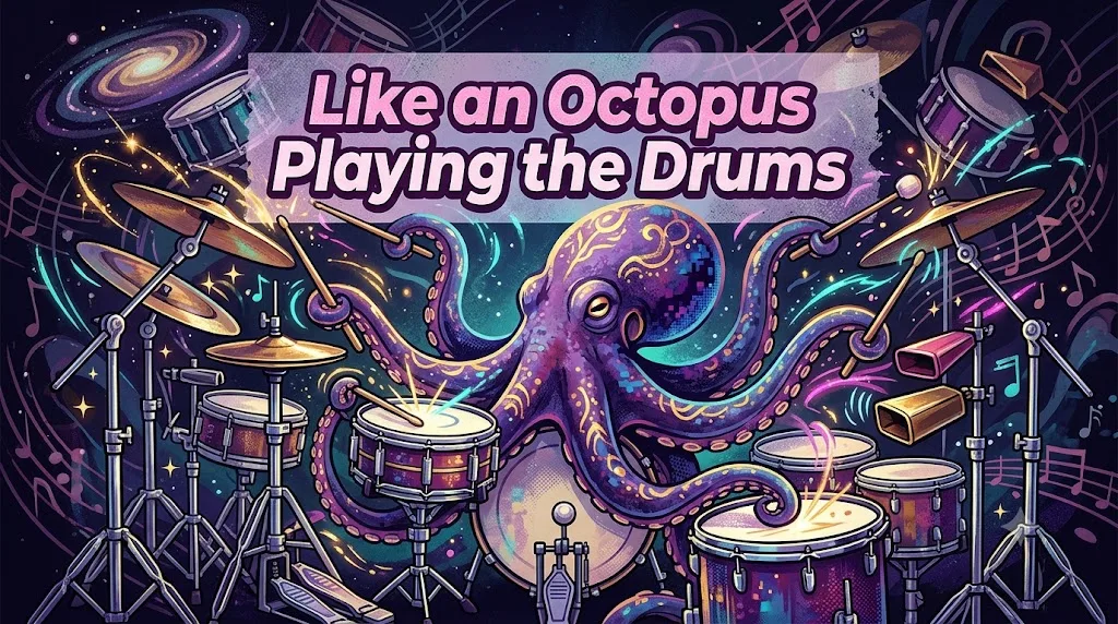 Like an Octopus Playing the Drums