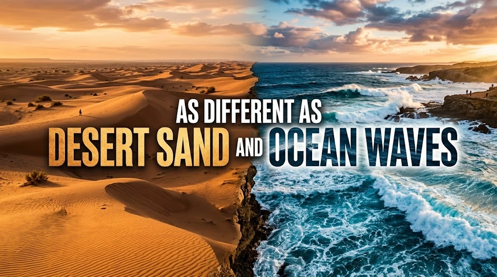 As Different as Desert Sand and Ocean Waves