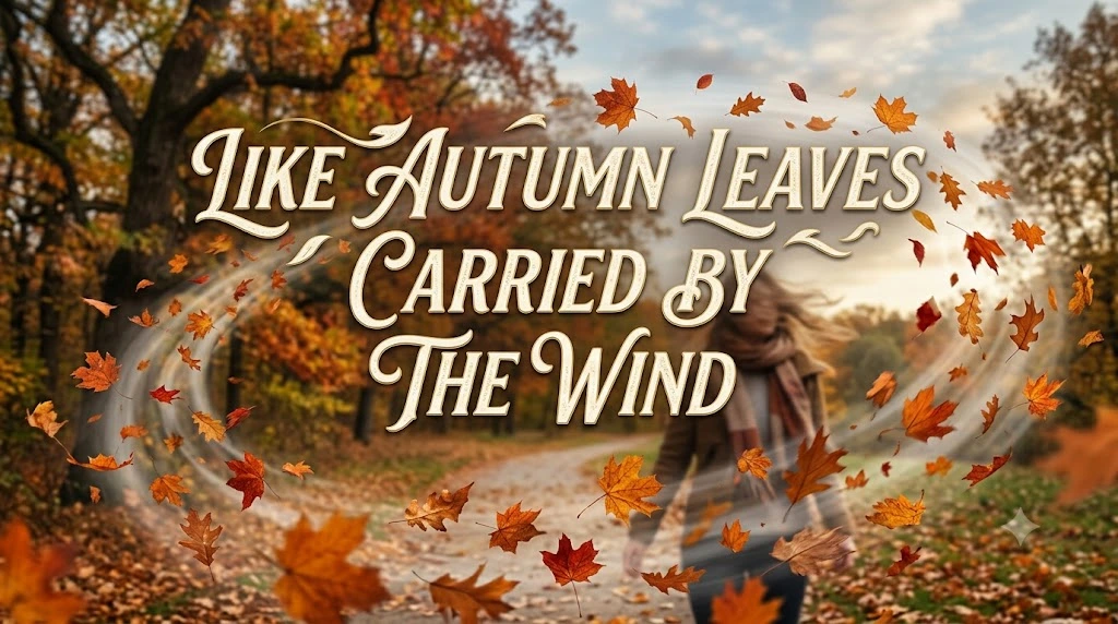 Like autumn leaves carried by the wind