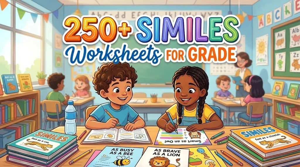 Similes Worksheets for Grade