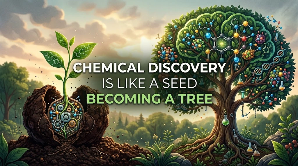 Chemical Discovery Is Like a Seed Becoming a Tree
