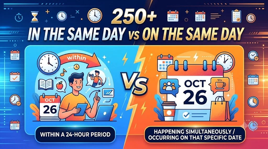 In the Same Day vs On the Same Day