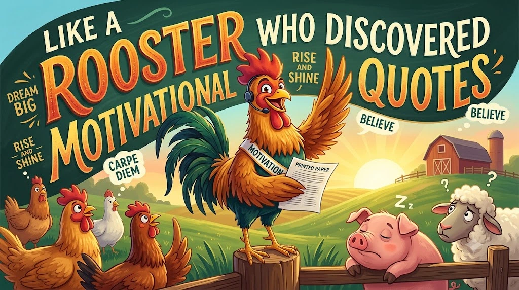 Like a Rooster Who Discovered Motivational Quotes