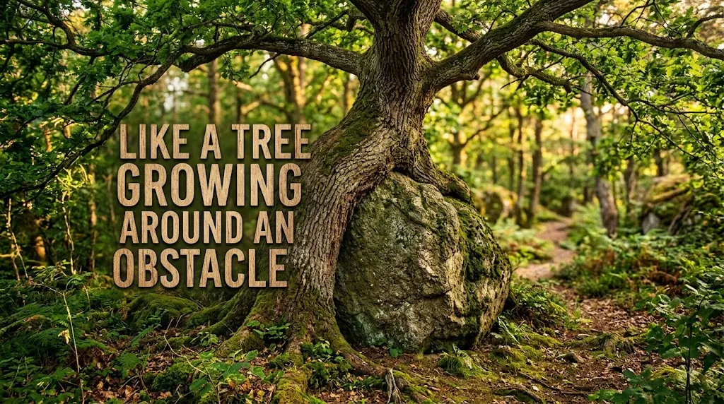 Like a Tree Growing Around an Obstacle