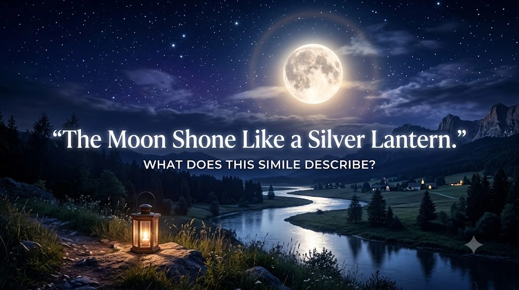 The Moon Shone Like a Silver Lantern.” What Does This Simile Describe?

